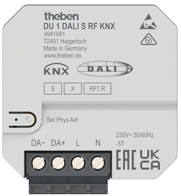 Theben 4941681 DU 1 DALI S RF KNX I DALI Funk-Aktor I KNX Schnittstelle I Lichtsteuerung I DALI-2 I KNX RF I Data Secure