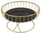 Qcwwy Round Golden Hollow Metal Fruit Basket Bowl Stand - Platter Tray for Living Room Reception Serving - Dessert Snacks Bread (S Black Background with Gold)