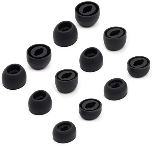Samsung Galaxy Buds Pro Silikon-Ohrstöpsel - 6 Paar Ersatzspitzen, Fit in Case (Schwarz, S/M)