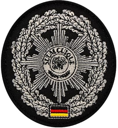 Café Viereck ® Bundeswehr Truppengattung Barettabzeichen Patch Gestickt mit Klett - 8,5 cm hoch (Feldjäger/Militärpolizei)
