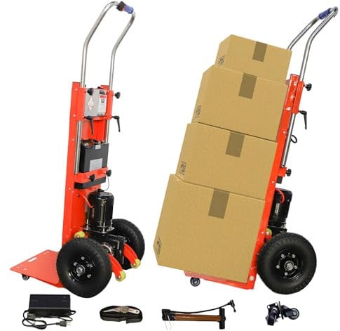 ROOMEDAL Elektrischer Treppensteiger, Handkarre zum Bewegen schwerer Gegenstände, 1200 W betriebener elektrischer Treppensteiger für einfaches Auf- und Absteigen von Treppen, zum Bewegen von Möbeln,