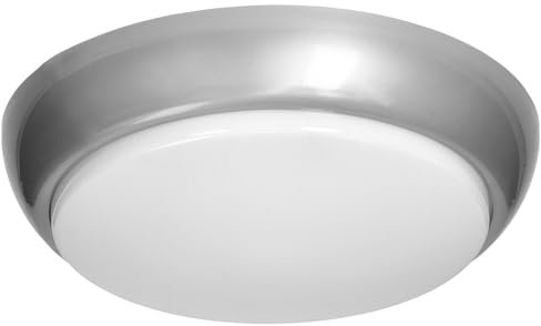 Miratic Lampe Plafond pour 2 x E27 Sources de Lumière Remplaçable Luminaire Plafonnier IP44 Plafonnier Chambre pour 2 Ampoules max 40W Applique Mural (argent)