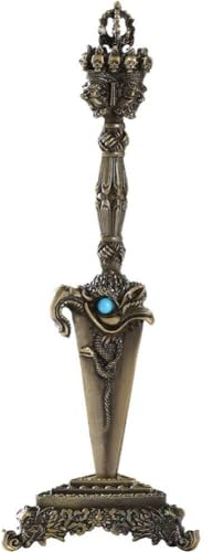 Mortero De Acero Y Bronce Budista, Gema con Incrustaciones, Artesanía, Budismo Propicio, Regalo para Hogar, Adorno Decorativo Interior