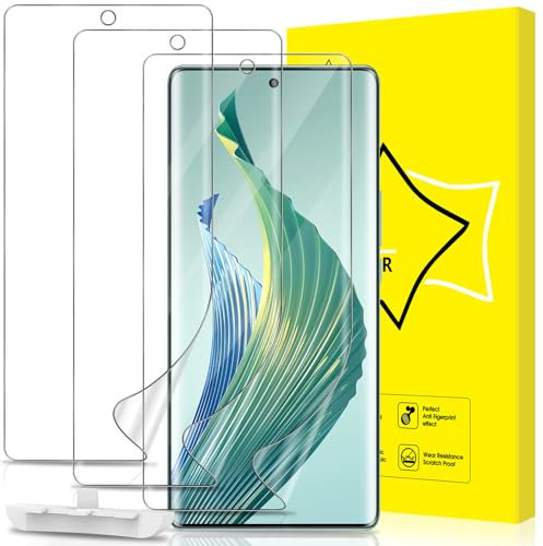 GiiYoon 3 Piezas Protector de Pantalla para Honor Magic 5 Lite 5G[No es de cristal], Película de Hidrogel Flexible de TPU, Curva 3D de Cobertura Completa, Fácil instalación, Sin Burbujas