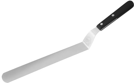 Sallys Winkelpalette aus rostfreiem Edelstahl mit Zweifach genietetem und ergonomisch geformtem Griff - Tortenzubehör zum Bestreichen und Verzieren von Torten (Lang (24 cm))