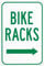Bike Racks Right Arrow Warning Sign, 200mm x 300mm Metal Security Signs, 4 Pre-drilled and Easy to Mount for Indoor Outdoor Wall Decor Safety Caution Sign