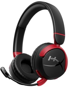 HyperX Cloud Mini Wireless Gaming-Headset, Bluetooth, 30-mm-Treiber, Lautstärkebegrenzung unter 85 dB, 25 Std Akkulaufzeit, Flip-to-Mute-Mikrofon, für Kinder 8–12 Jahre, Schwarz-Rot