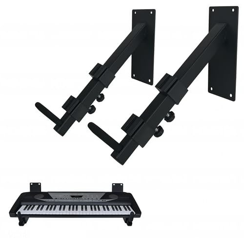 BAODASAI Musical Keyboard Stand, Keyboard Arms Adjustable Wall Mounts, Piano keyboard Wall Mount Telescoping Arms from 10 to 16(Pair)