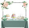 TNAMASUN Adjustable Over The Table Rod Stand with Clamps, 29''-114'' Length , 25''-41'' Tall , Decorating Rod for Table , Backdrop Stand for Wedding, Birthday Party, Halloween, Christmas (Black)