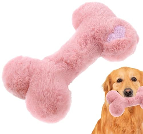 Weiches Plüschtier in Knochenform – Hundespielzeug aus Plüsch mit Knochen | Knochenförmiges Vokalspielzeug | Plüschknochen-Kauspielzeug für Hunde | Spielzeug