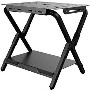 Mesa de camping plegable de aluminio portátil ligera para exteriores, mesa de picnic para jardín, playa, barbacoa, diseño plegable pequeño y compacto (negro)