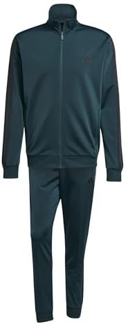 adidas Herren SPORTSWEAR BASIC 3 STRIPES TRICOT TRACKSUIT, Aurora Ivy, L