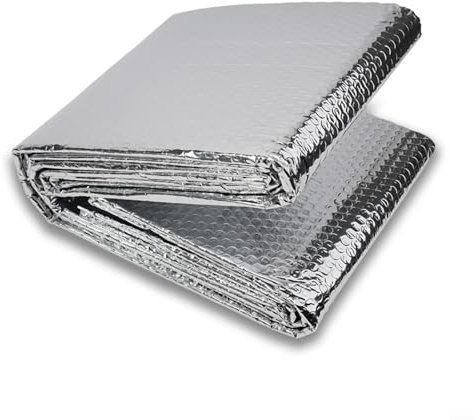 Film réflecteur pour radiateur - 5 m x 60 cm - Panneaux réflecteurs pour radiateur - Économie d'énergie - Rouleau de feuille réfléchissante à bulles pour isolation de radiateur (avec autocollants)