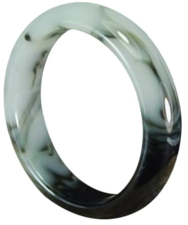 Natürliche schwarz-weiße Jade-Armbänder für Damen, Jade-Armreif, Glücksarmbänder, Einheitsgröße, Achat
