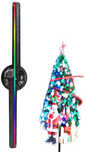 Ologramma Albero Di Natale, Proiettore Olografico, Ologramma Della Ventola LED A Colori Da 16,5 Pollici, Con 244 Luci LED, Display Pubblicitario Per Proiettore Olografico