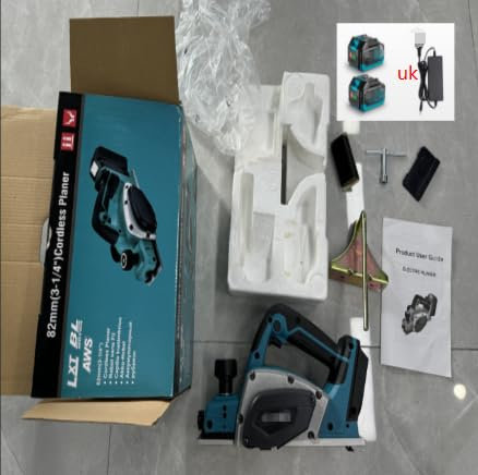 Yofidra Cordless Planer - Electric Power Wood Planer Batteries Planer Tools with 82mm Width, 2mm Depth 650W Motor, 2 Batteries & Charger, Hand Planer Tool Kit
