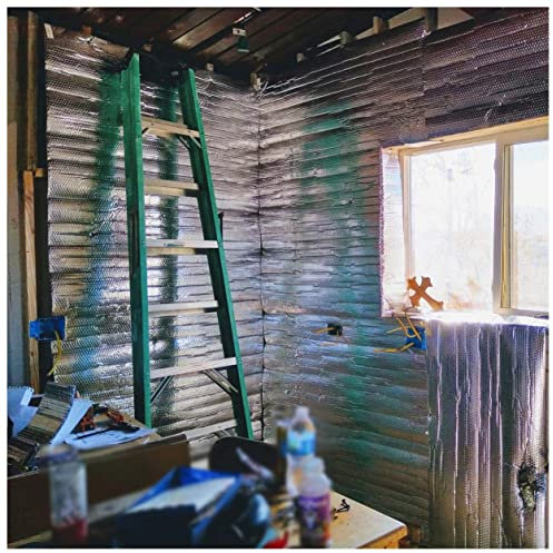Rouleau d'isolation à bulles pour radiateur, réflecteur de chaleur, membrane imperméable, pare-vapeur, membrane anti-humidité, panneaux d'isolation pour abri de jardin (taille : 1 x 1 m), une couleu