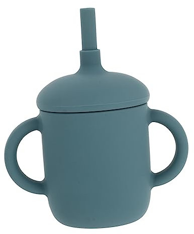 GARVALON Baby-Trinkbecher aus Silikon für Jungen und Mädchen Trinkbecher für Kleinkinder 150 ml rauchblau Silikon-Babybecher