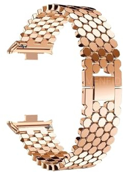 EMAIGlPO Metall-Uhrenarmband passend for Xiaomi Mi Band 9 8 Pro, Edelstahl-Armbandschlaufe, passend for Redmi Watch 5 4 Ersatz(Rose Gold,For Mi Band 9 Pro)