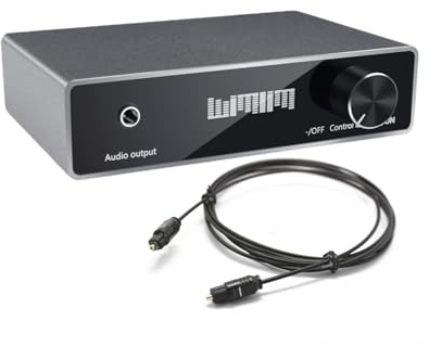Convertitore audio DAC con controllo del volume, adattatore da ottico / coassiale a RCA / AUX da 3,5 mm, in alluminio argento di alta qualità, 192 KHz 24 bit da digitale ad analogico, decoder audio
