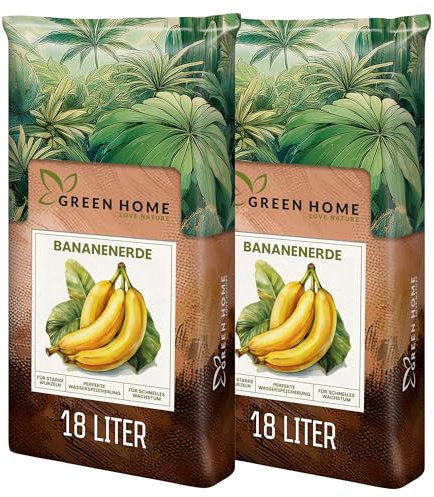 Green Home Bananenerde 36L - Erde für Bananen & Tropenpflanzen |Pflanzerde mit Langzeitdünger | Mit Perlite, Kokosfasern & Rindenhumus | Erde für Hochbeet, Kübel & Garten, pH 5,8