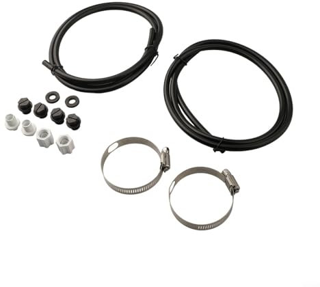 GLFLOW Kit de raccordement de tuyau de chlorinateur de piscine avec 1,2 m, colliers de serrage de selle, écrous, rondelles de vidange pour pompes Hayward CL Series