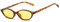 RUNHUIS Retro Oval Sonnenbrille Vintage Schlank Cateye Sonnenbrille für Damen Herren Mode Brillen (Leopard/Gelb)