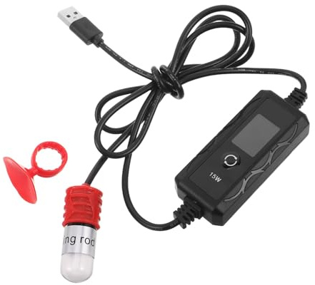 LOLIPPYY 15w USB Powered Aquarium Heater Adjustable Mini Fish Tank Heating Rod for Betta Freshwater Small Tank Warm Water