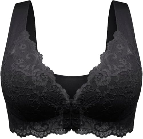 Soutien-Gorge De Mastectomie Souple Fermeture Avant Post-Chirurgie Soutiens-Gorge D’Allaitement sans Fil sans Fil Bralette Big Cup Lingerie Top, Beige, 110D