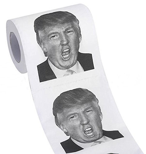 HuntGold President Donald Trump Printed Toilet Paper Roll Political Gag Gift Prank Joke Funny 10 m x 11 cm - 250Pcs