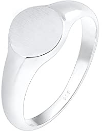Elli Ring Damen Siegelring Royal Matt Geo Basic Trend in 925 Sterling Silber