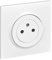 LEGRAND - Prise Electrique Murale 16A avec Terre dooxie Surface + Plaque Carrée - Prise 2P + T Affleurante avec Fond Rétractable - Fabriqué En France - Blanc