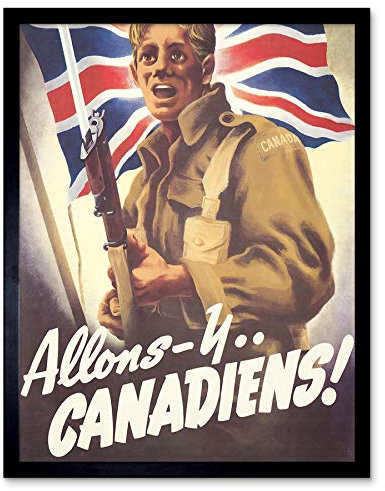 Wee Blue Coo Propaganda War Wwii British French Lets Go Canadians Art Print Framed Poster Wall Decor Kunstdruck Poster Wand-Dekor-12X16 Zoll