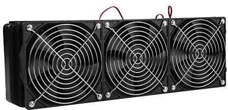Diyeeni CPU Radiateur Ventilateur Portable CPU Radiateur De Refroidissement De l'eau G1 / 4 Fil Durable Et Pratique Radiateur De Rangée De Chaleur avec 120 * 120mm Ventilateurs, 18 Tubes (360mm)