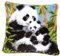 HomeDecTime Knüpfset Knüpfkissen Selberknüpfen Knüpfpackung Kissen Latch Hook kit (Tier/Weihnachten) - Panda
