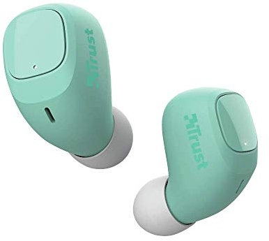 Trust Mobile Nika Compact Auriculares Inalambricos Bluetooth (True Wireless, micrófono Incorporado, hasta 18 Horas de reproducción), Turquesa