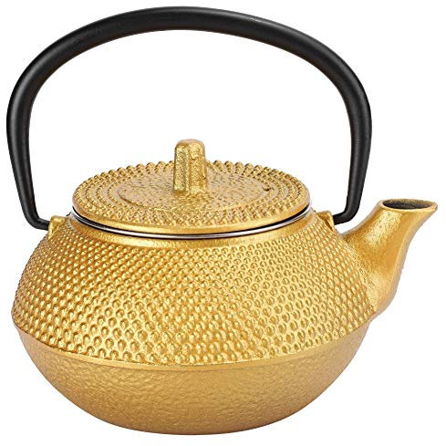 Cast Iron Teapot, 300L Japanese Style Teapot Tetsubin Kettle with Stainless Steel Infuser for Home Tea House Decoration