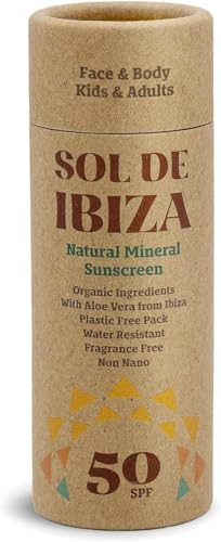Sol de Ibiza Plastic Free Stick - Natürliches Mineral Sonnenschutz SPF50-45 gr