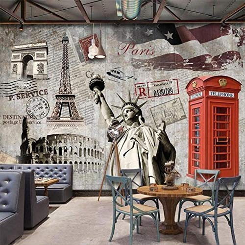 Fototapete Tapeten Europa und Amerika Retro große Wandtapete New York Street View Tapete London Hintergrund KTV Bar Internetcafé 679 430 cm x 300 cm (169,3 x 118,1 Zoll) Fleece Tapete Living R.