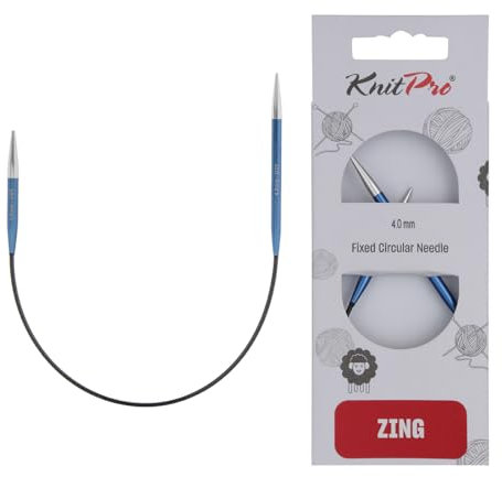 KnitPro K47058 Rundstricknadel, Metal, Blau, 25cm / 4mm