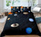 Timiany Kinder Bettwäsche Set Sonnensystem Planet Jungen-Teenager-Bettbezüge Mit Reißverschluss 135x200cm+80x80cm Planeten & Sterne Mikrofaser Bettbezug (Universum-H,155x220+80x80)