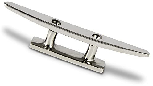 PROTECH 1 Stück Bootsklampe flach 2 löcher 100mm aus rostfreier Edelstahl A4 Festmacher Klampe V4A Anlegeklampen für Boote Belegklampen