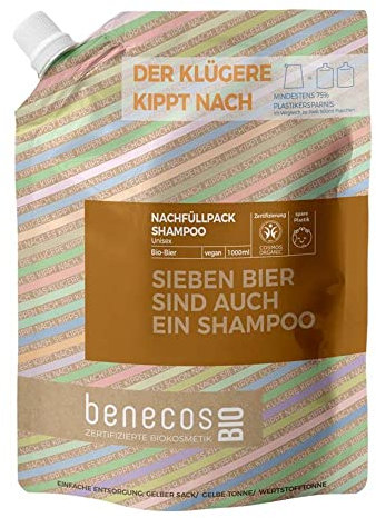 benecosBIO - Nachfüllbeutel Shampoo Unisex BIO-Bier SIEBEN BIER SIND AUCH EIN SHAMPOO - vegan - recyceltes Plastik