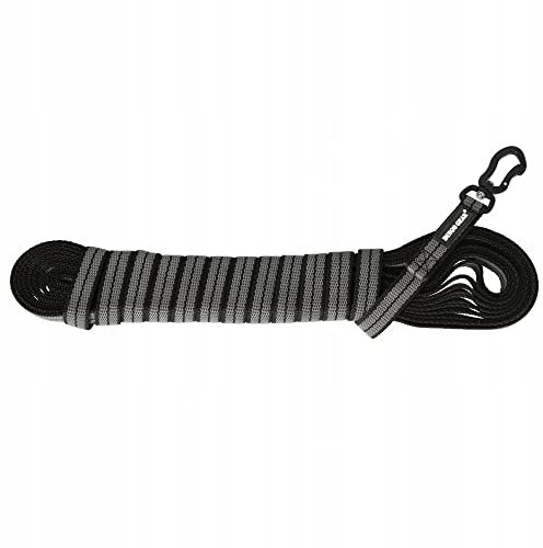 Dingo Gear Ultra Leine Leicht Seil für Arbeit aus gummiertem Band Aluminium-Karabinerhaken Breite 2,0 cm Länge 5 m ohne Griff Training mit Hund S03743