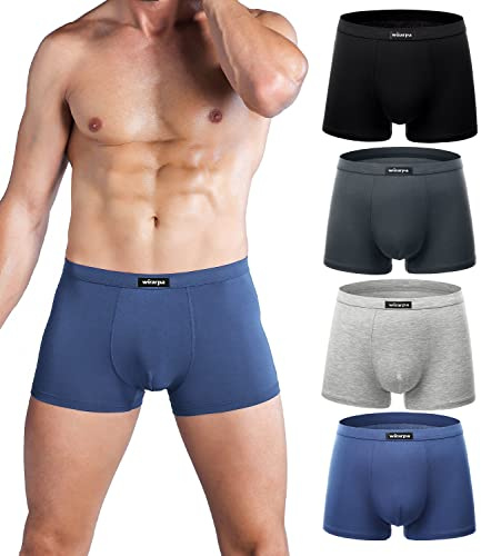 wirarpa Men's Modal Underwear Trunks Soft Boxer Shorts 4 Pack XL