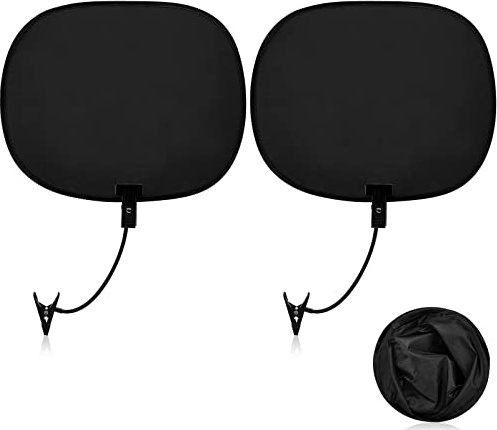 Amylove 2 Pcs Laptop Sun Shade Black, Monitor Visor with Adjustable Clips