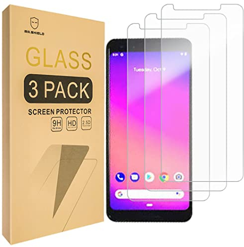 Mr.Shield Schutzfolie für Google (Pixel 3a) 3-Stück Schutzglas | Schutzglasfolie 9H Härte, HD Klare Displayschutzfolie