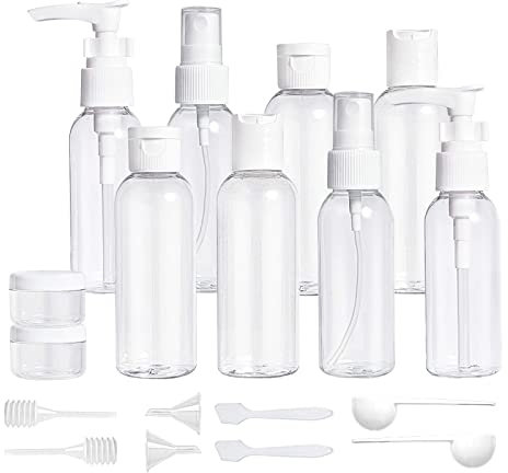 TSHAOUN 20 Stück Reiseflaschen Set,Reise Flaschen Set Nachfüllbare Leere Reiseflaschen Kosmetik Container,Leak Proof Reiseflaschenset für Shampoo, Lotion, Spülung, Duschgel (20 Pcs)