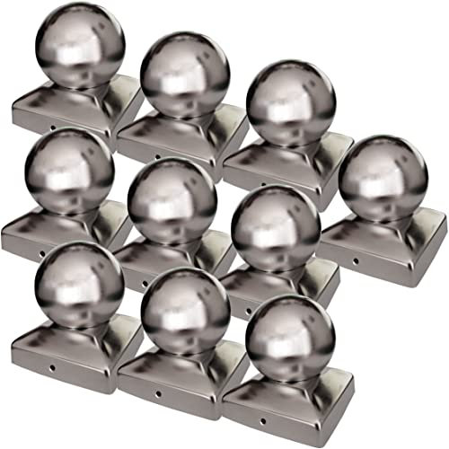 10 x Pfostenkappe Pyramide mit Kugel Edelstahl poliert für 90er Pfosten Pyramidenform Abdeckkappe Pfostenabdeckung von SO-TOOLs®