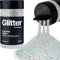 Hemway Premium Glitter Shaker - Silver Holographic | Microfine Metallic Flake Sequins for Resin & Epoxy Crafts | Craft Supplies for Tumblers, Festival, Hair, Face, Body, Eye & Nail Art | 125 g